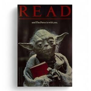 1983 YODA READ AND THE FORCE IS WITH YOU VINTAGE LIBRARY DISPLAY POSTER